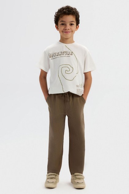 Boy's Great T-Shirt 4-8 Years Old Ecru-Green