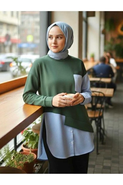 garni detaylı penye tunik