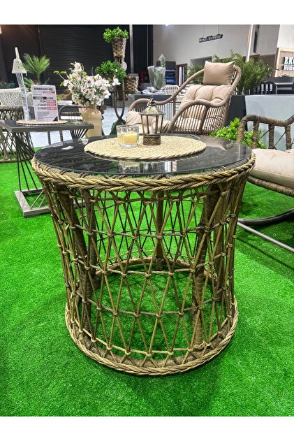 Ekodoğa Rattan Lucas Bistro Sallanır Çay Seti Bahçe Balkon