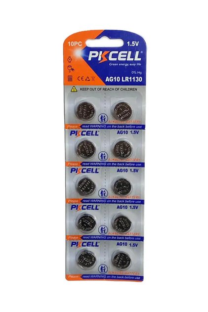 Set 10 baterii alkaline PKCELL AG10 LR1130 1.5V (612)