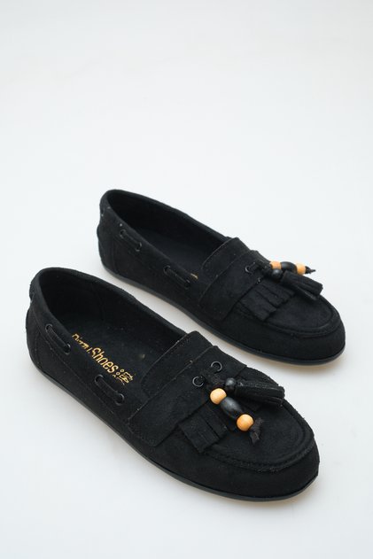 Black Women's Daily Beaded Ballerina Shoes Royal