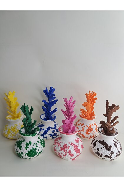 TAKATUKA HEDİYELİK Dekoratif 6lı Set Mini Saksılı Kuru Çiçek Başak
