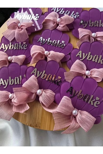 20 adet mor kız bebek hediye magnet