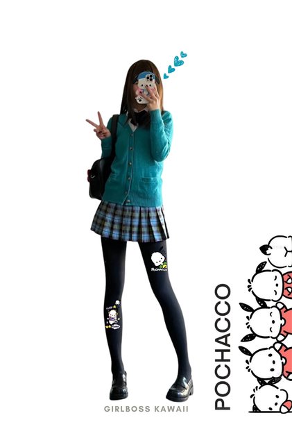 Pochacco Black Matte Opaque Tights