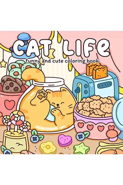 MULTI CAT LIFE Bold-easy Patterns Coloring Book for Adults Cute Drawing Book Perfect Gift for Party