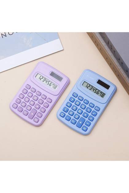 Blue Cute Mini Fresh Solar Calculator With 8 Digit Display LCD Screen For Office and Student Use