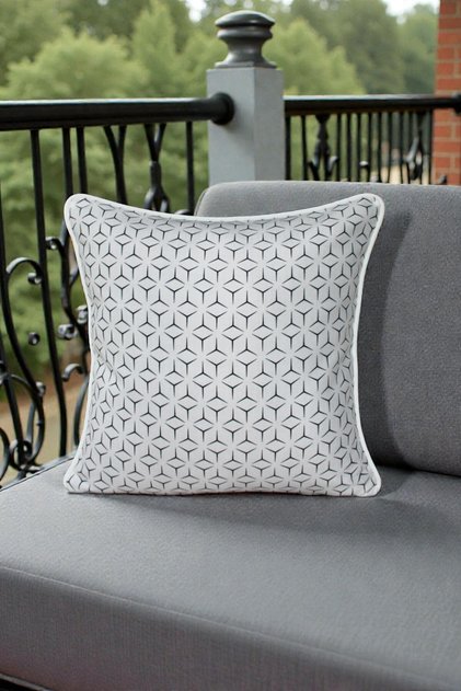 Throw Pillow Cover Patterned 45X45 Raschel Knitted Velvet Double Sided Digital Printing White Piped