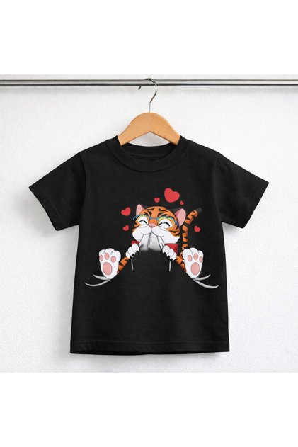 Unisex 100% Cotton Cat Printed Children's T-Shirt