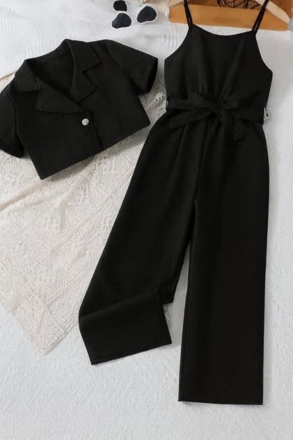 Girl's Woven 2-Piece Combination Jacket, Overalls and Pants