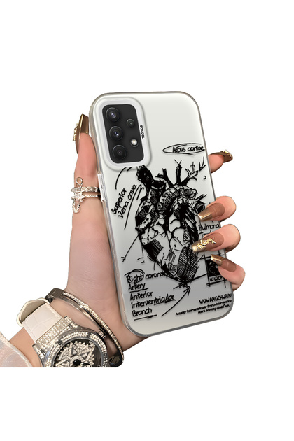 Samsung Galaxy A32 Compatible Silicone Edge Hard Back Anti-Fall Case Creative Patterned