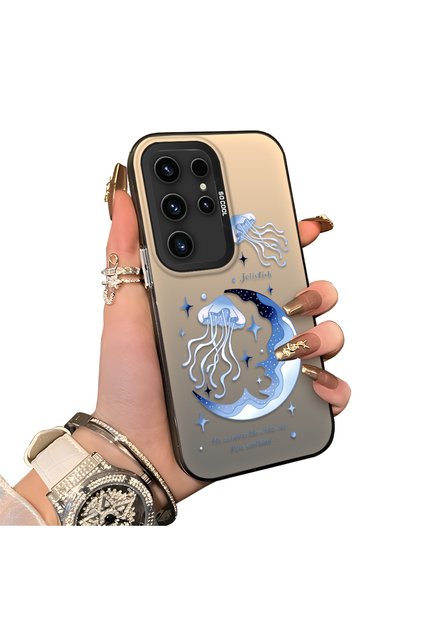 Samsung Galaxy S23 Ultra Compatible Silicone Edge Hard Back Anti-Fall Case Sponge Fish Pattern