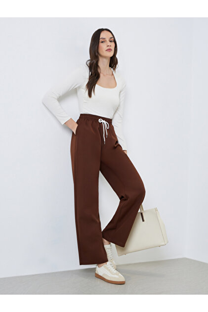 Women Brown Wide Leg Palazzo Pants