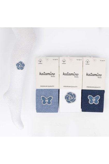 Stone Detail Tights - Blue