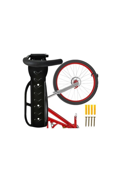 Suport metalic de perete pentru bicicletă, 25 kg, cu protecție din cauciuc - organizare inteligentă în garaj