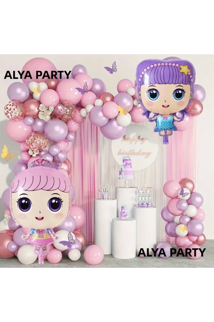 Party Baby Birthday Concept Birthday Set with Lots of Balloons