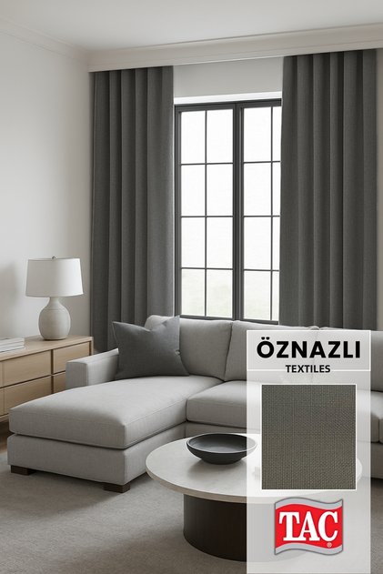 Natural Texture Linen Look Background Curtain – Extra-Firm Gathered, Rich Color Cartel Model, Simple and Stylish