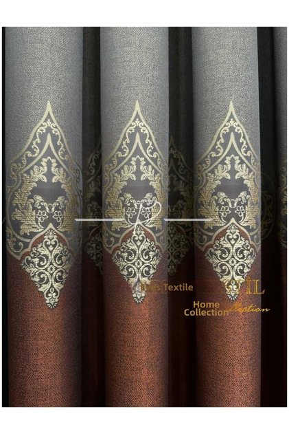 Stone - Red Panel Background Curtain, Luxury Patterned Curtain, a Quality, Blackout 1*3 Tight Pleat, (Single Panel)