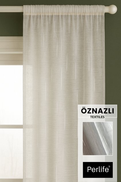 Linen Bamboo Tulle Curtain – Raindrop Pattern – Tight Pleat | Full Size Measure Your Note to the Seller!