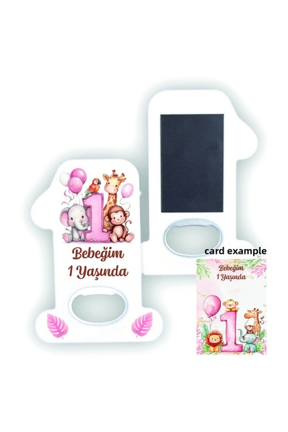 10 Pieces (with Card and Gelatin) Safari Concept 1-Year-Old Gift Opener Magnet