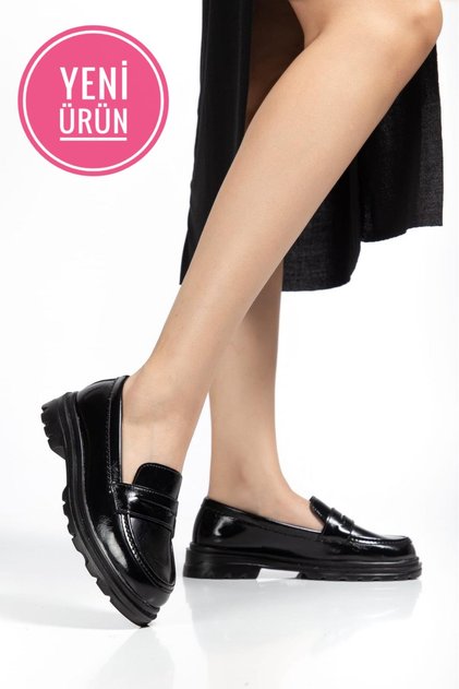 Women's Black Loafer Daily Classic Shoes Casual Moccasin Fonle