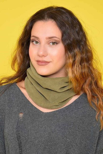 Khaki Polar Neck Collar Women's Polar Neck Collar Beret