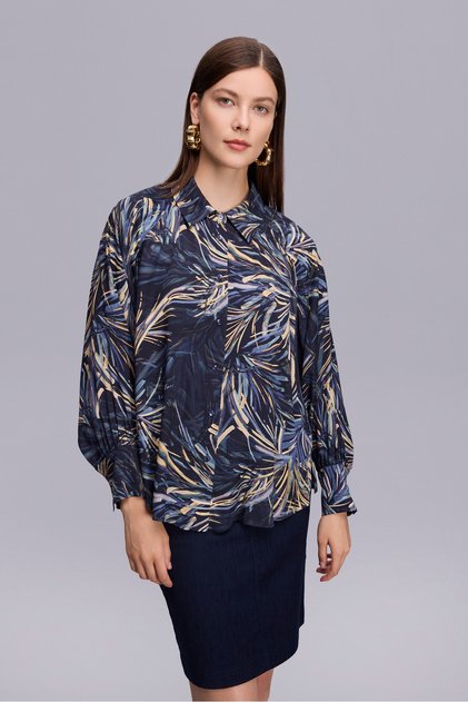 Wide Sleeve Patterned Shirt