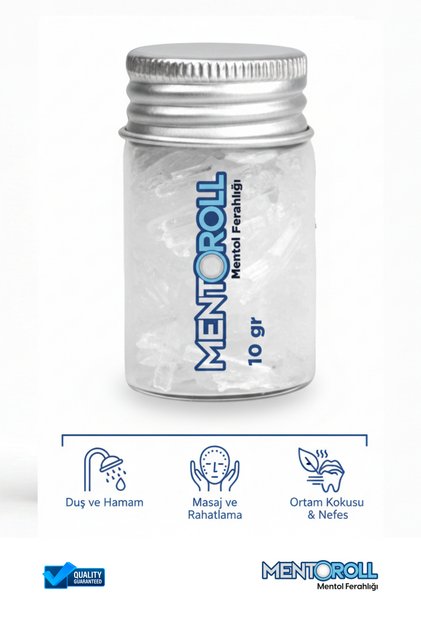 Saf Kristal Mentol - Crystal Menthol (BUHAR BANYOSU,SAUNA,HAMAM) 10gr