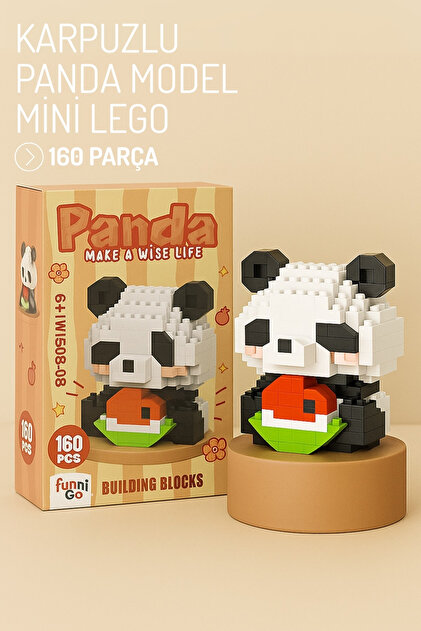 Nandy Home Karpuzlu Panda Model Karakter Figürü 3D Yapı