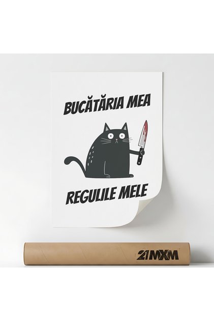Cat Canvas Print – Digital Artwork on Unframed - Bucataria mea, regulile mele