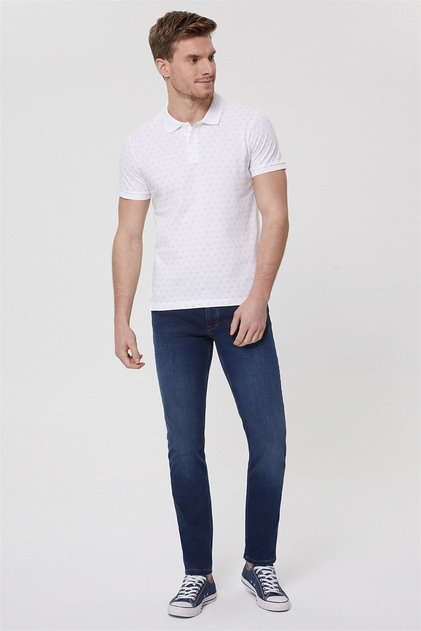 Mixed Men's 100% Cotton Polo Neck T-Shirt White