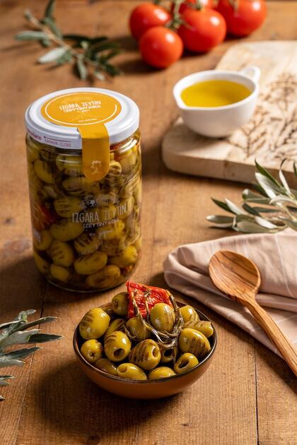 Izgara Yeşil Zeytin 720 Gr. ( Kuru Domatesli, Kekikli, Sarımsaklı)