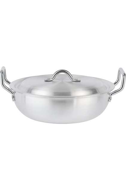 Aluminum Frying Pan and Cooking Pot with Two Handles and Lid 28cm in Diameter