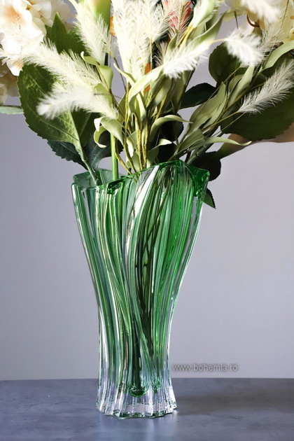 Vază Plantica Verde 32 cm, Cristal