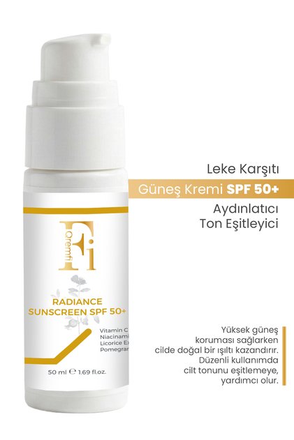 Radiance Sunscreen Leke Karşıtı, Aydınlatıcı,Ton Eşitleyici Güneş Kremi SPF 50+ 50ml