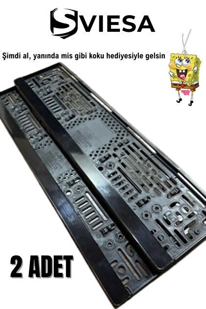 Plaka Siyah Plakalık Araba Plaka Çerçevesi 2 Adet Siyah