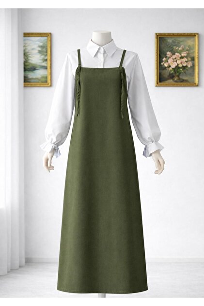 Nirva Butik Gabardin Yeşil Askılı Tesettür Jile - Fiyatı, Yorumları