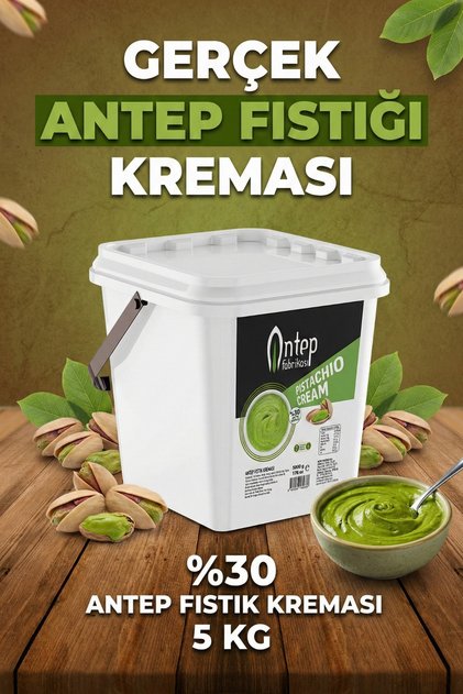 %30 Antep Fıstık Kreması 5 Kg ( Gerçek Antep Fıstığı Kreması )