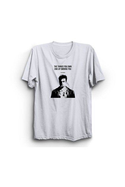 Unisex White Fight Club Fight Club Printed T-Shirt
