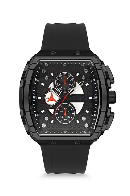 Spectrum Premium Silicone Cord Geometric Case Men's Wristwatch