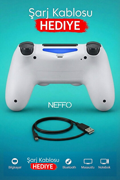 NEFFO Ps4 Joystick Tablet Telefon Pc Uyumlu Titreşimli Oyun Kolu 1