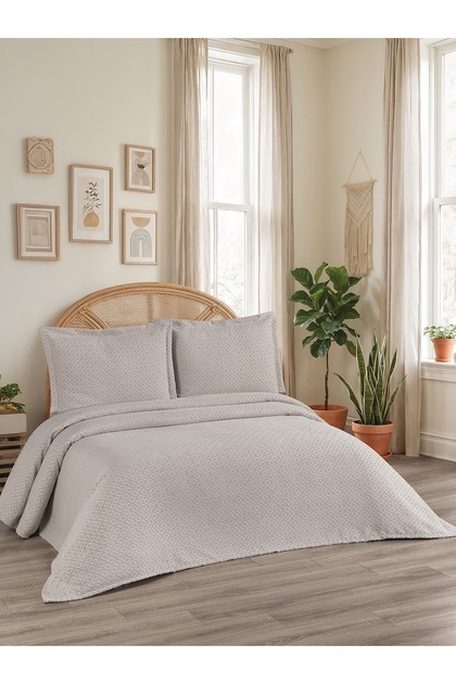 Reyna 3 Piece Double Duvet Set Beige 240 X 260 cm 240 X 260 cm Beige