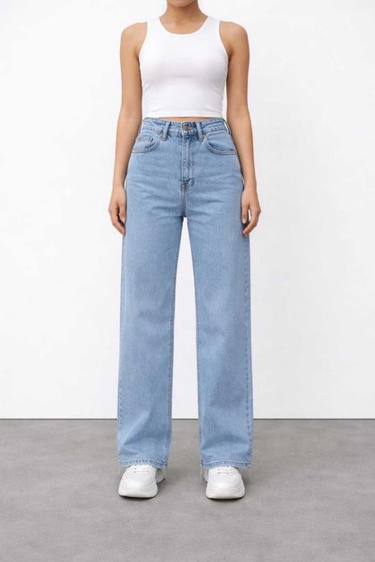 Women's High-Waisted Stretchy Palazzo Jeans