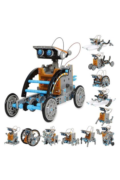 Solar Robot 14-in-1 Eğitici Bilim Kiti Güneş Enerjisiyle Çalışan Kendin Yap Robot Bilim Kiti
