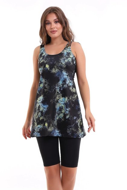 Women's Swimsuit with Tights and Dress, Built-In Chest Pad, Available in Micro Lycra, Stretchy Swimsuit, Two-Piece