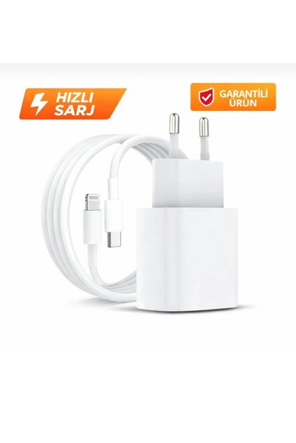 Orjinal İphone 20W Hızlı Şarj Aleti Kablo + Başlık iPhone Uyumlu Güvenli ve Hızlı Şarj