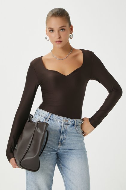Women's Sahra Brown Polyamide Stylish Blouse