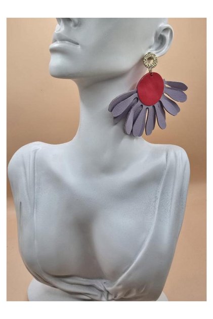 CERCEI din piele naturala STATEMENT FLOWES