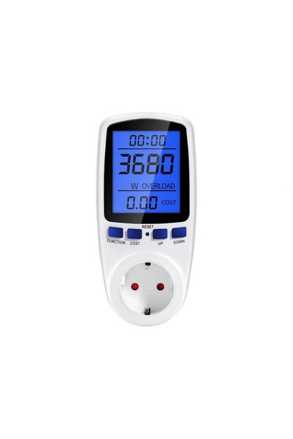 - Dijital Wattmetre - Priz Tipi - Elektrik Tüketimi Ölçer - 220V 16A 3680W - Işıklı Lcd Ekran