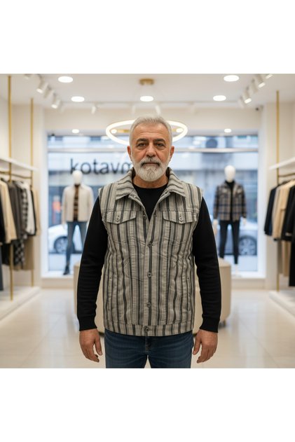 Yeni Sezon Motorcu Erkek Siyah Kot Yelek 2026