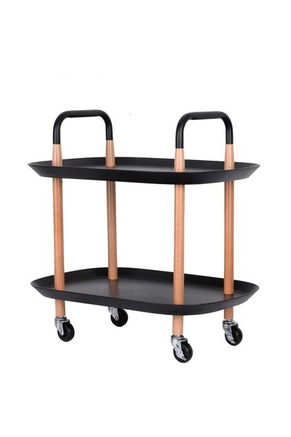 OneDcor 2-Tier Rolling Serving Cart with Wheels β Kitchen & Bathroom Storage Trolley, Metal Frame